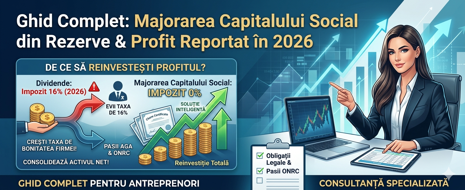 Ghid Complet 2026: Majorarea Capitalului Social din Rezerve. Cum eviți impozitul pe dividende de 16%?
